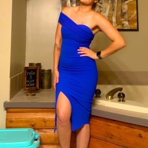 Bright blue formal dress